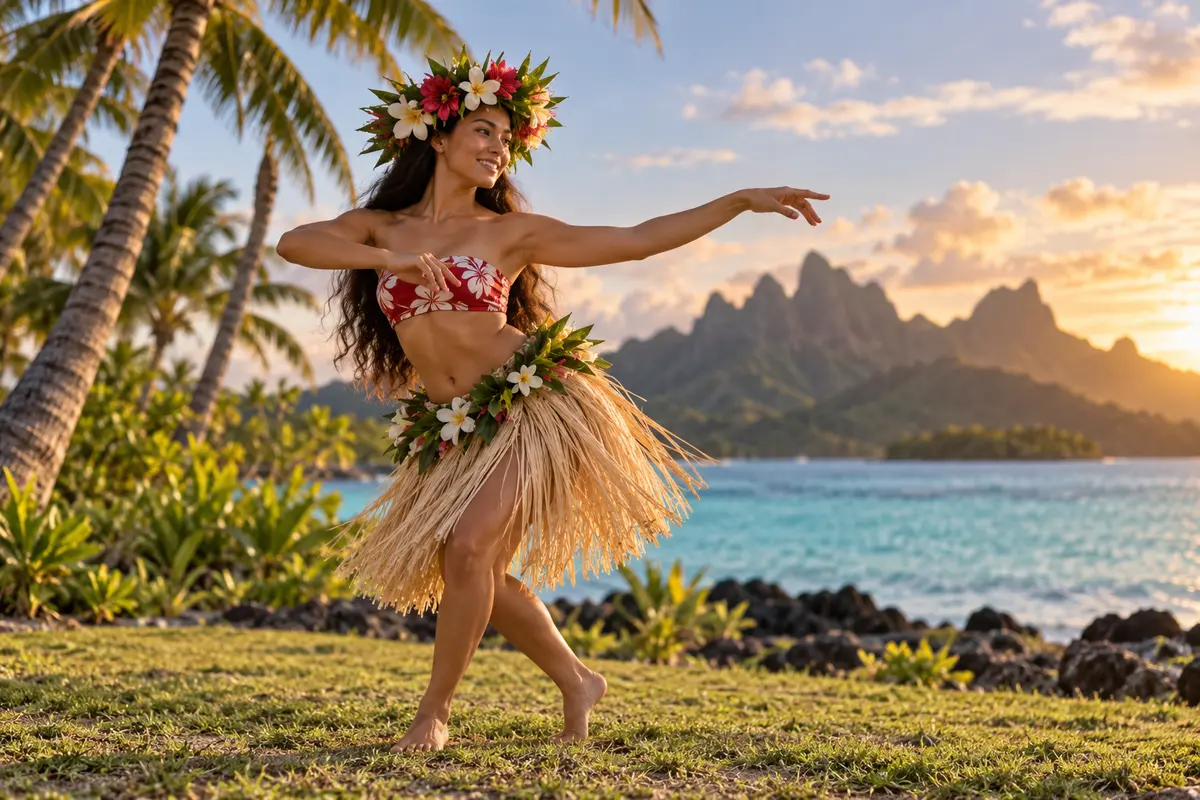Illustrative image of an Ori Tahiti dancer; she is not Titaua or a client