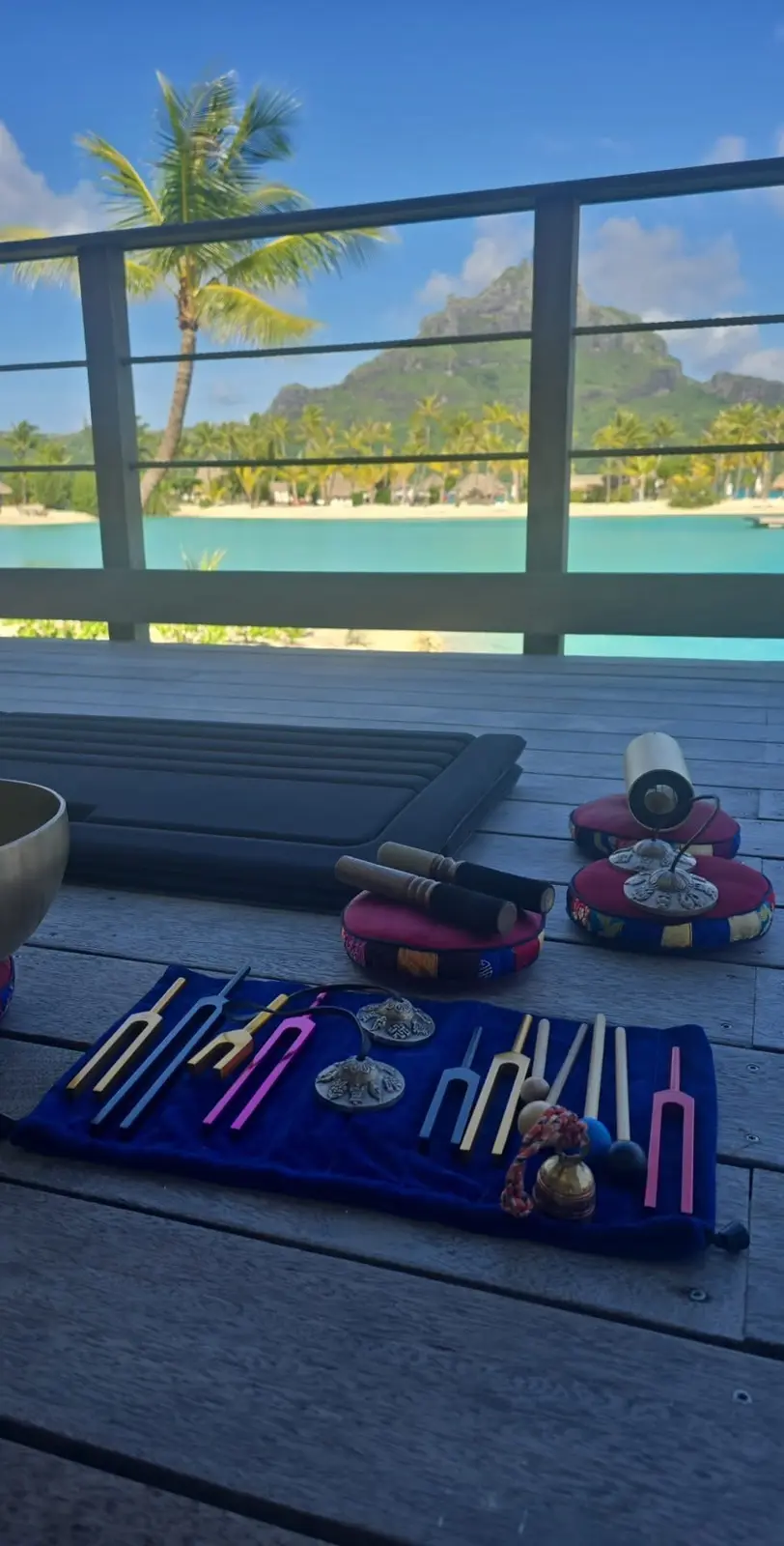 Wellness instruments beside the lagoon